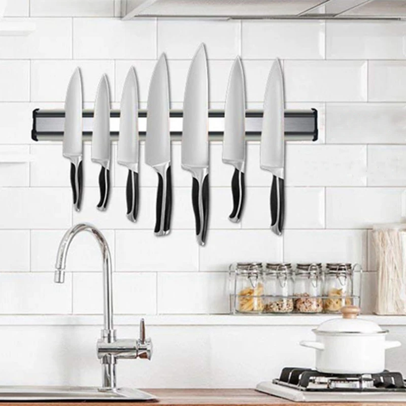 

Magnetic Knife Holder Kitchen Strong Storage Stand Wall Utensil Organizer Magnet Block Tool Rack Cooking Accessories Heavy Duty