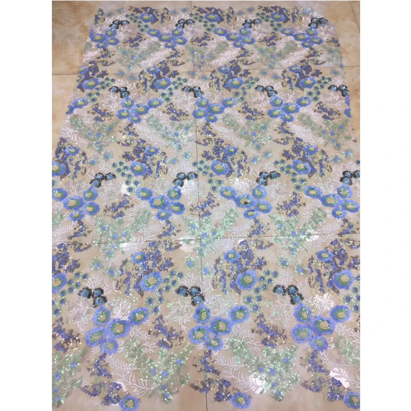 

Lace Fabric For Dresses 2020 High Quality Polyester Flowers Design Embroidery With Beads Sequins Soft Tulle Lace For Dresses
