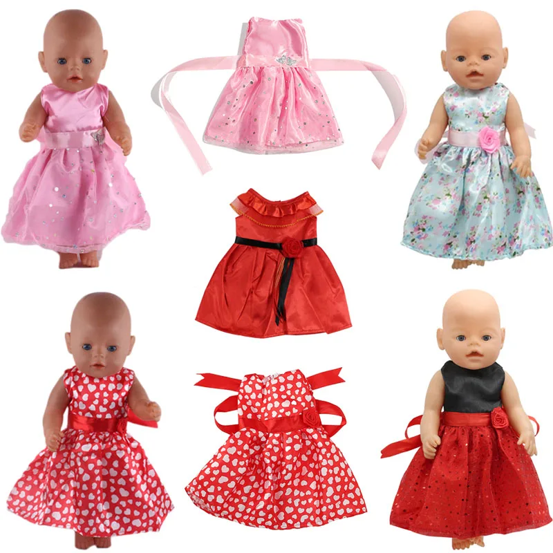 

Doll Clothes Bow Net Yarn Casual Dress Fit 18 Inch American And 43 Cm Reborn Baby Doll Accessories, Valentine's Day Special Gift