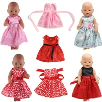 doll clothes bow net yarn casual dress fit 18 inch american and 43 cm reborn baby doll accessories valentines day special gift