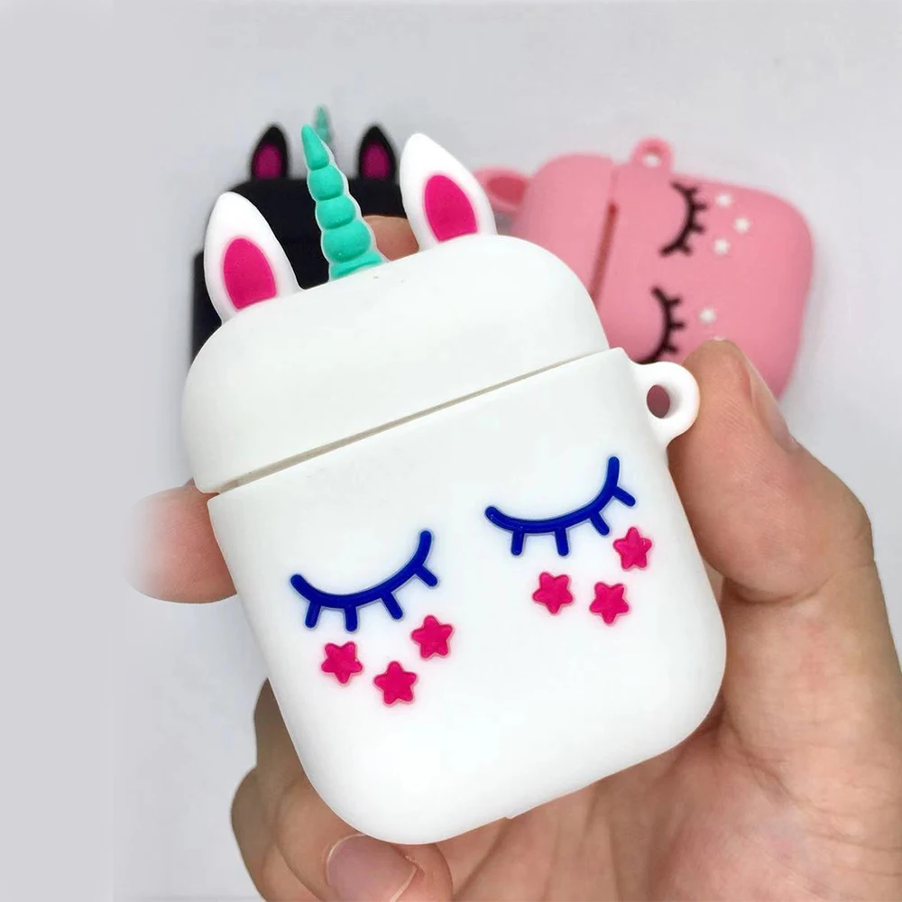 Чехол для airpods 2 airpods с милым рисунком и кольцом для ключей, аксессуары, защитный силиконовый чехол для air pods, беспроводная Крышка для наушников
