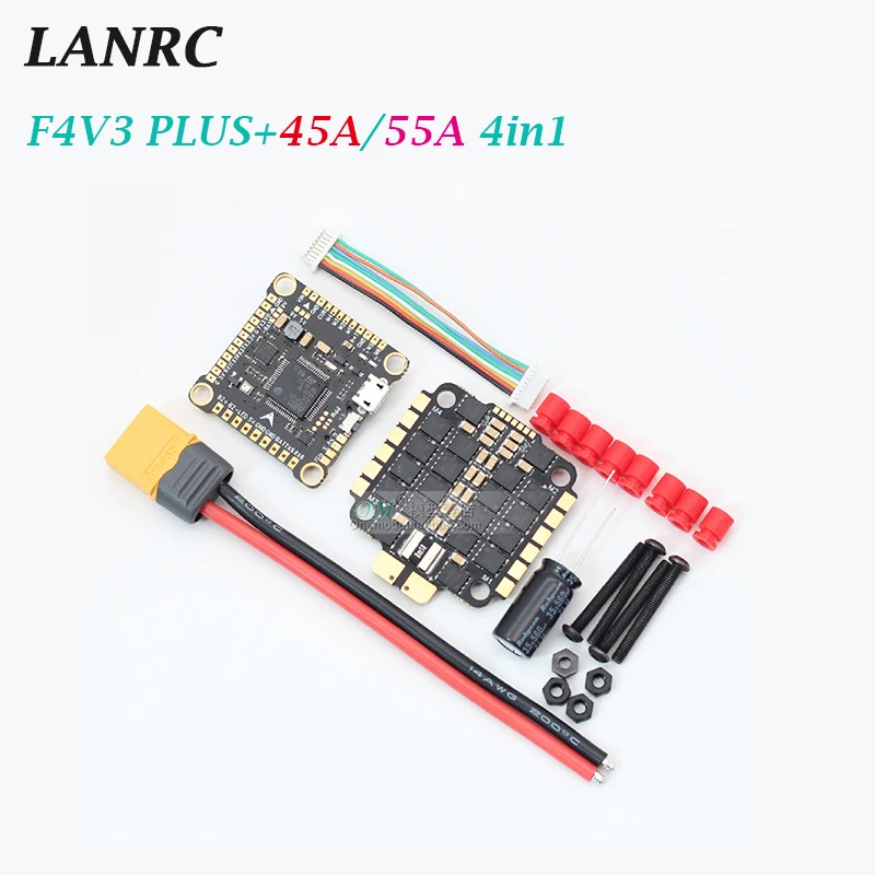 Контроллер полета LANRC F4V3PLUS FC/ F4 V3 PLUS и LAN 45A 4INA/55A 4 в 1 ESC для гоночного FPV
