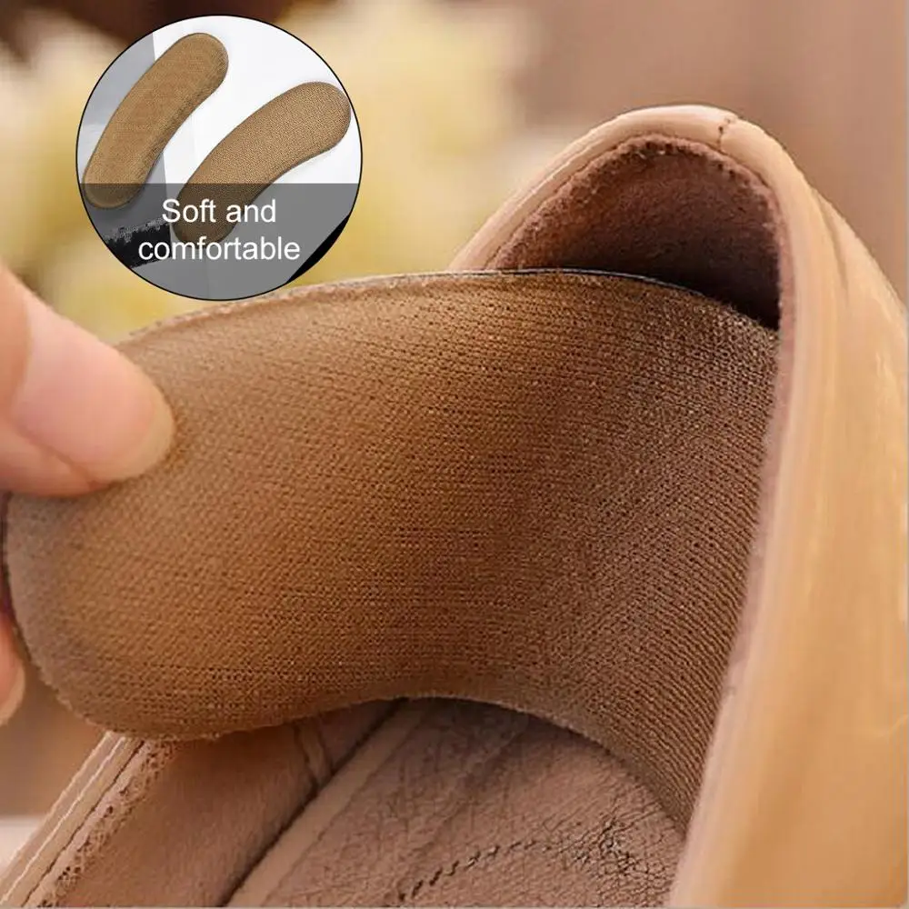 

100Pairs Khaki Sticky Fabric Shoe Back Heel Inserts Insoles Pads Cushion Liner Grips Foot Protect Shoe Insert Foot Care Hot Sale