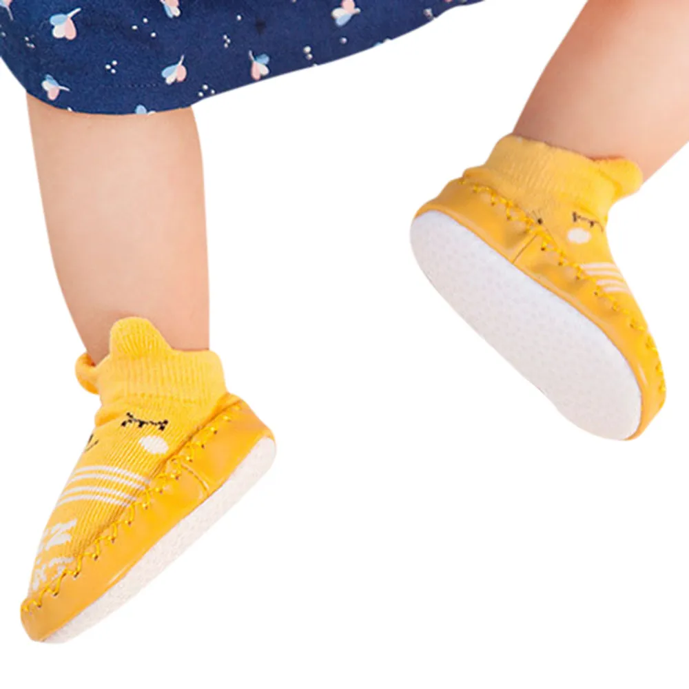 

Cartoon Newborn Baby Girls Boys Anti-Slip Socks Slipper Bell Shoes Boots Comfortable Indoor Home Baby Sneakers