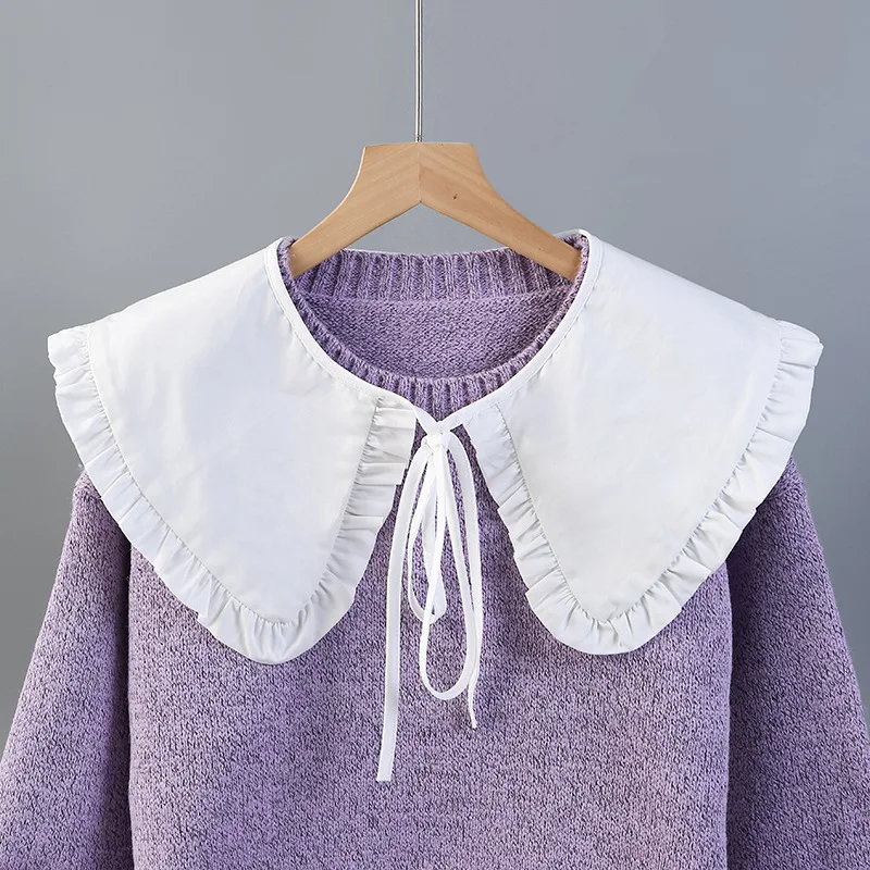 

Korean Women's False Collar Shawl for Sweater Blouse Tops Shirt Detachable Collars Female Removable Fake Collar Accessory