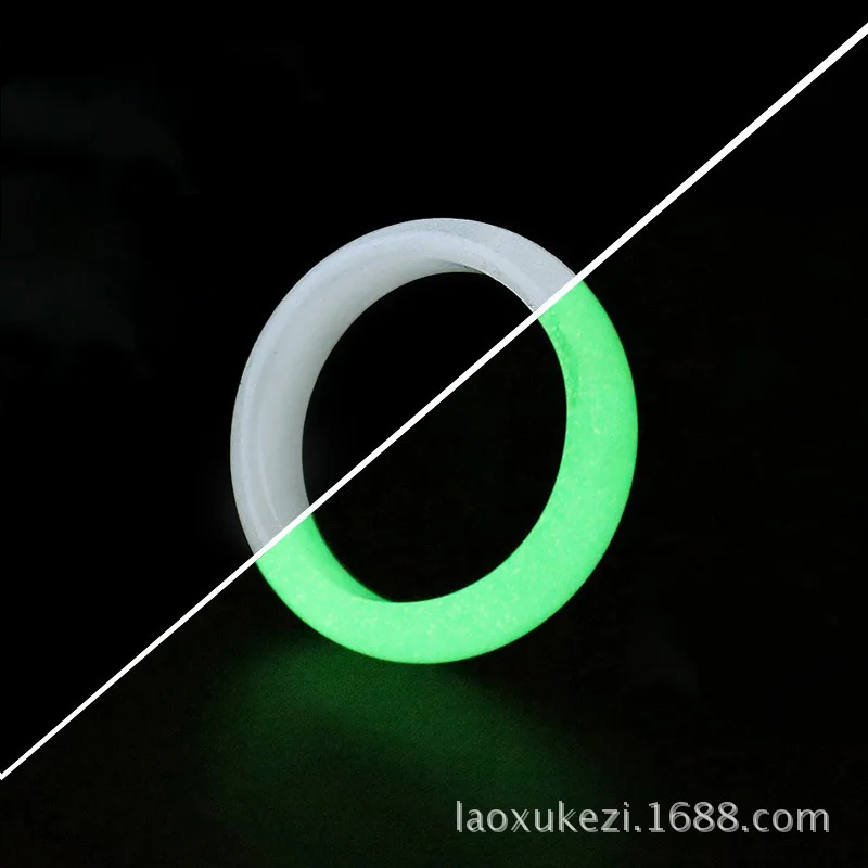 

2021Fashion OL Party Luminous Stone Luminous Fluorescent Stone Multicolor Ring Men and Women Tail Ring Couple Color Change Ring