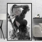 Плакаты с принтом, домашний Декор, живопись на холсте NieR Automata, Настенная картина, анимация, персонаж из игры, Современная Модульная картина для спальни