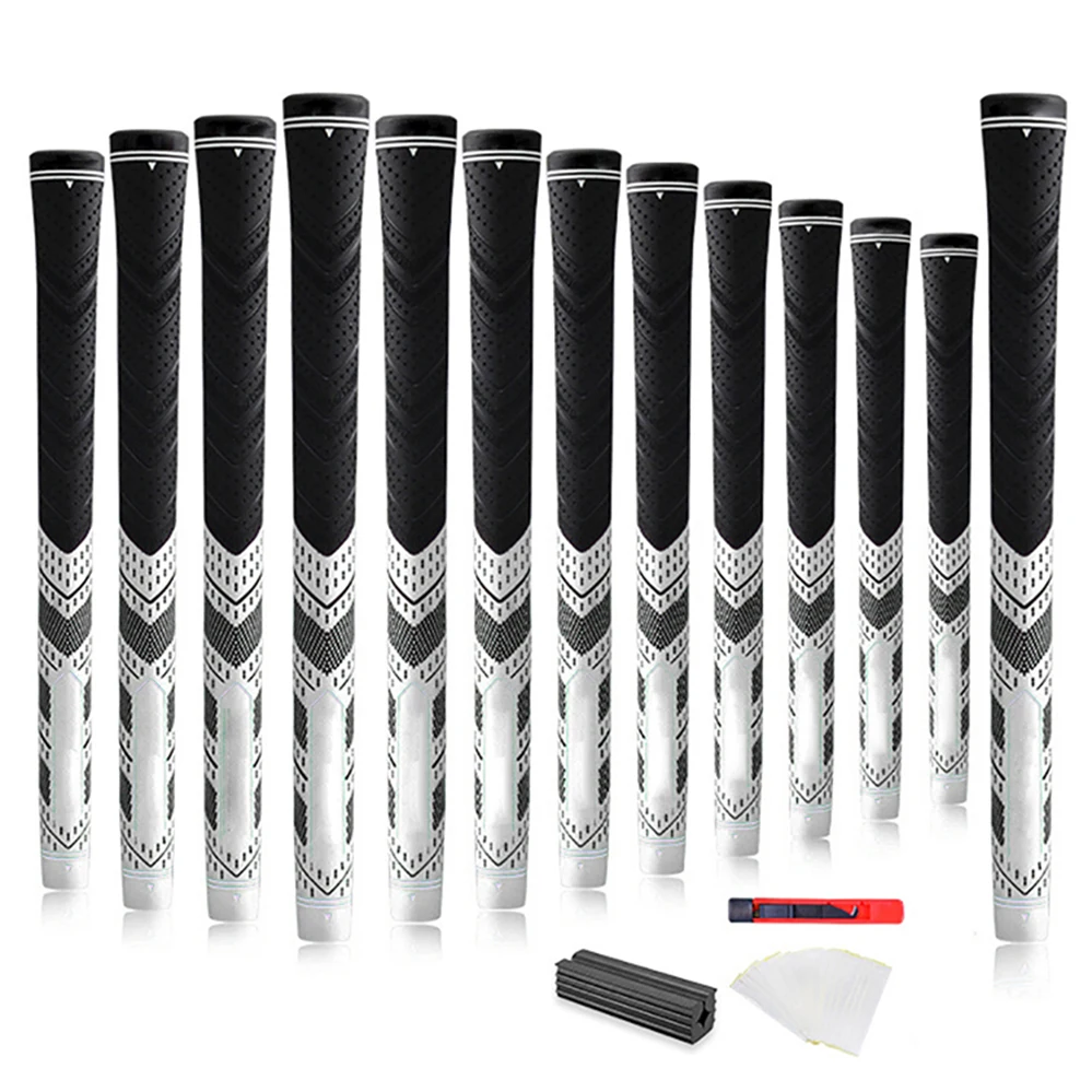 

New Set of 13pcs/Lot Golf Clubs Grips Two-Color Non-Slip New Design Standard And Midsize Golf Rubber Grips With Club Accessories