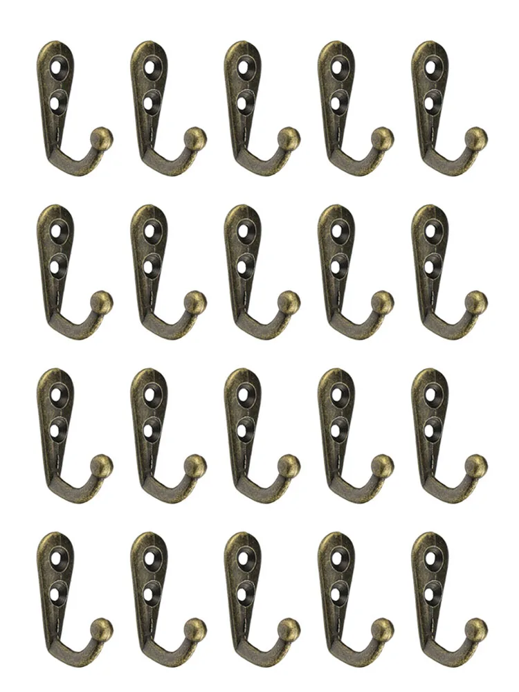 

20pcs Coat Hooks Wall Mounted Door Metal Antique Hooks Hanger For Key Clothes Hat Bags Towel