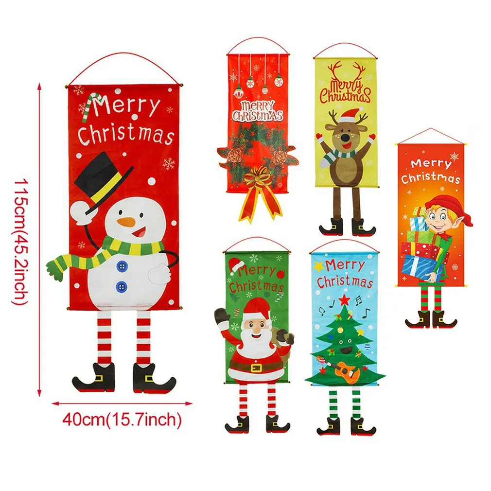

Merry Christmas Porch Door Banner Hanging Ornament Christmas Decoration For Home Xmas Navidad 2020 welcome to Happy New Year2021