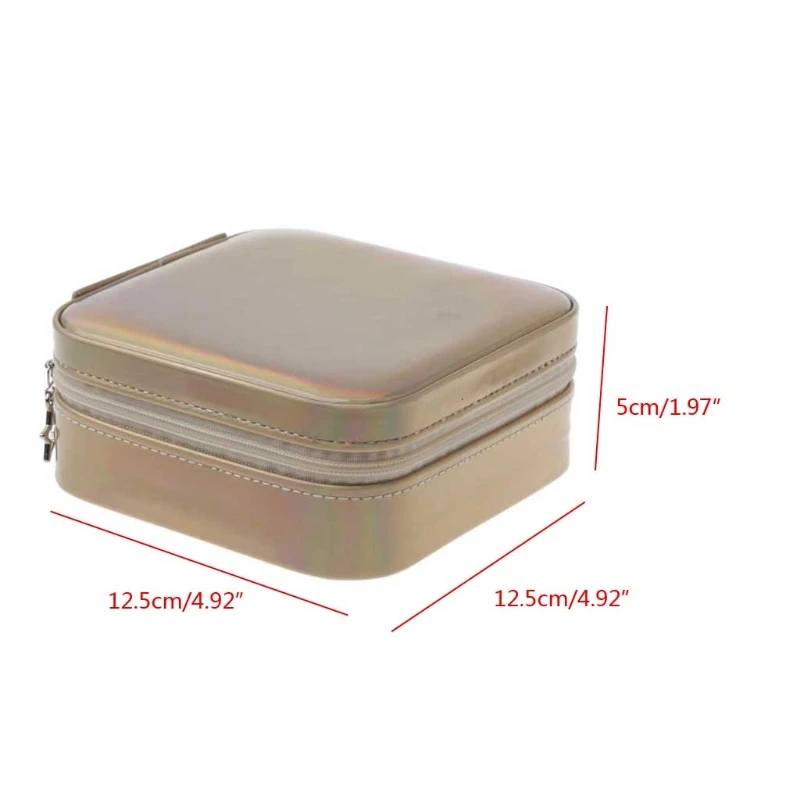 

Mirror Travel Jewelry Organizer Small Jewelry Box Mini Portable Jewelry Case Rings Earrings Necklace Organizer for Women