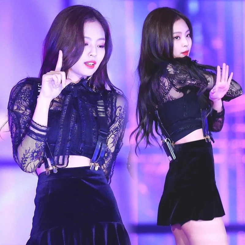 Кружевная одежда K-pop для женщин сексуальная женская джазовых танцев