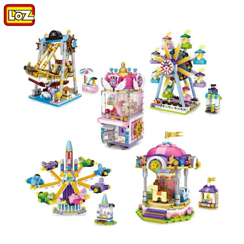 LOZ MOC мини-конструктор Парк развлечений строительные блоки игровая машина модель