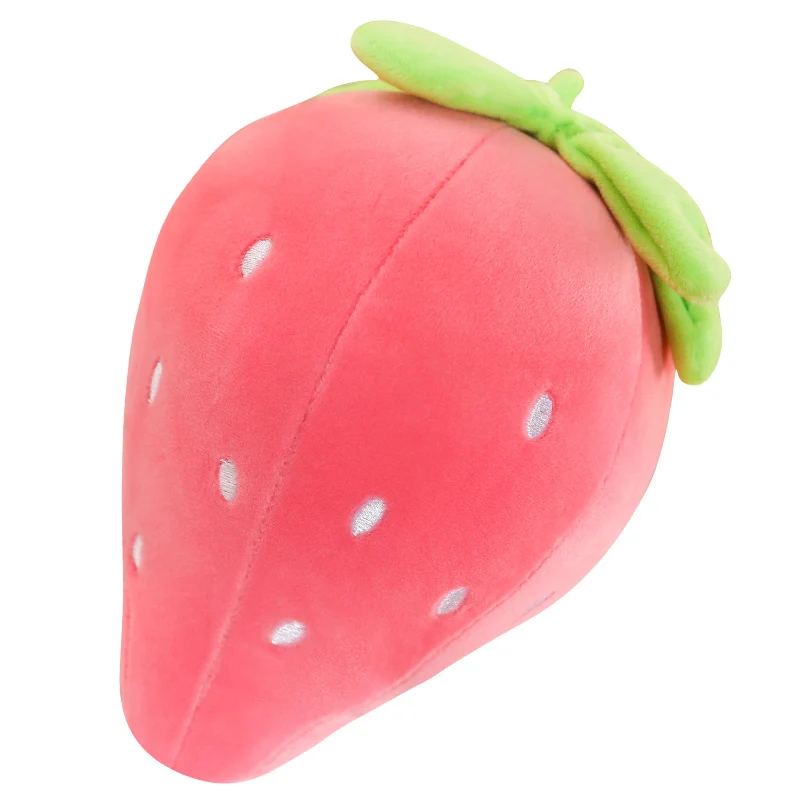 

New 1pc 22cm Simulation Pink Strawberry Soft Plush Food Fruits Toy Down Cotton Stuffed Plants Pillow Plushie Decor Kids Gift