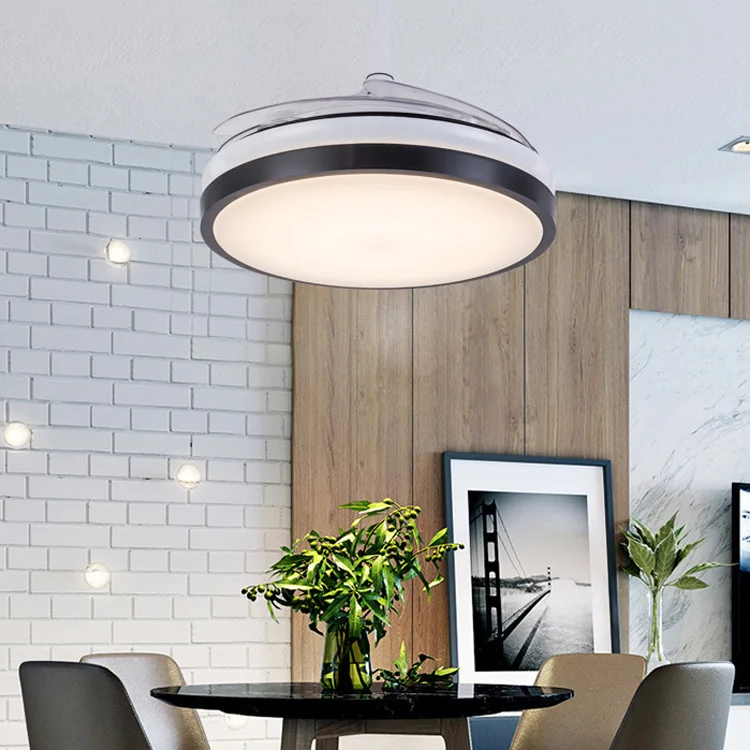 Роскошный Невидимый потолочный вентилятор современные вентиляторы с подсветкой