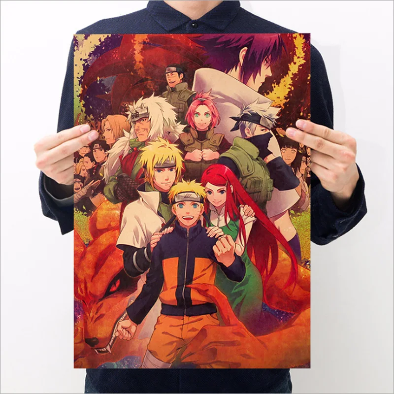 Уютный момент аниме мультфильм Узумаки постер Naruto Винтаж крафт бумага комиксы Наруто живопись Бар Детская комната Декор 50*35 см - Цвет: N21