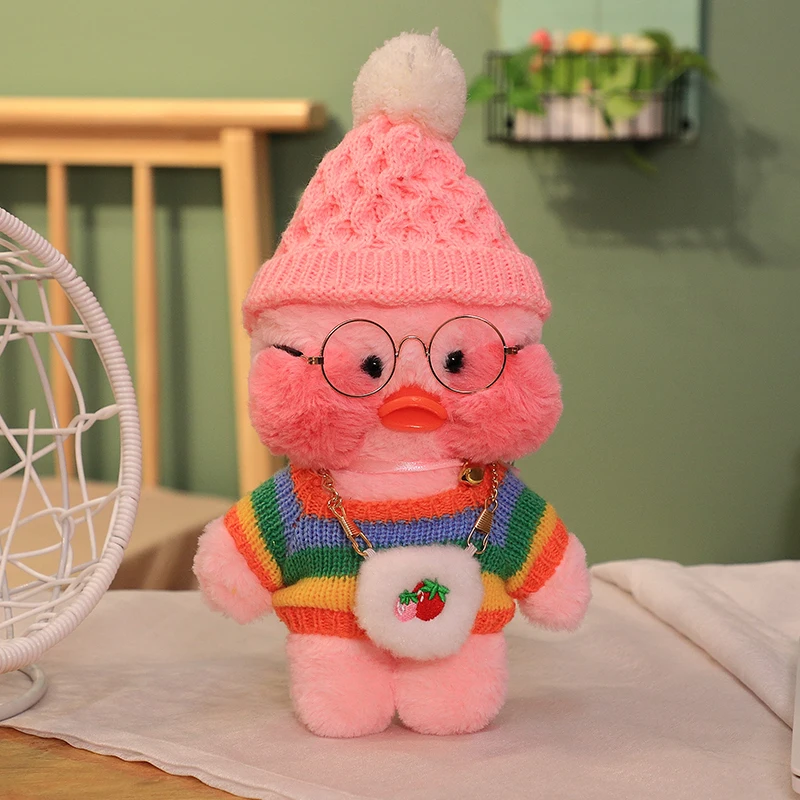 

20cm Kawaii Lalafanfan Ducks Plush Toys Soft Doll Korean Netred Wearing Hyaluronic Acid Yellow Duck Kids Girls Christmas Gifts