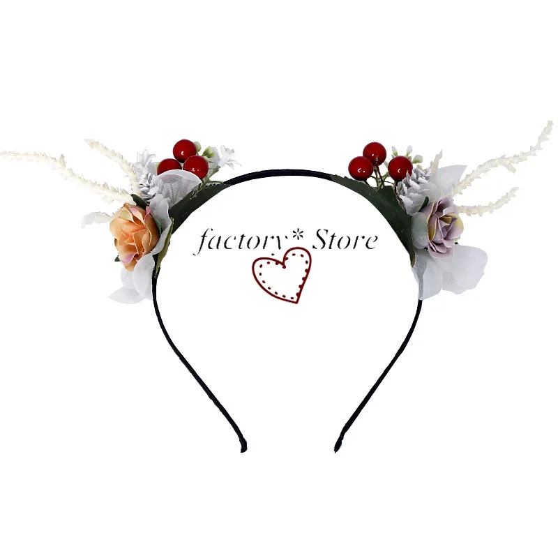 

Children Decorative Wreaths Christmas Headband Red Nuts Headband Birthday Party Masquerade Accessories Adult