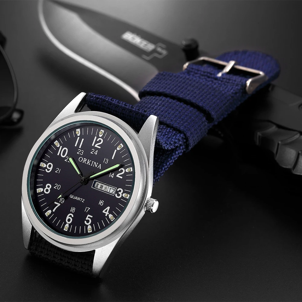 2020 Relojes Hombre Force часы мужские флуоресцентные армейский зеленый нейлоновый ремешок
