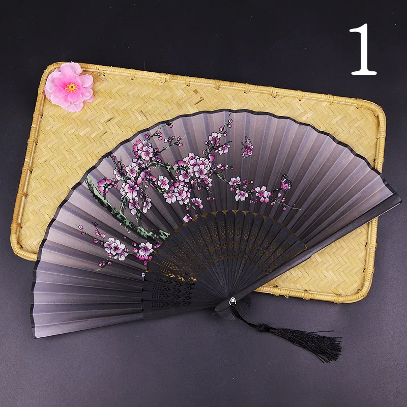 

2021 New Bamboo Antique Folding Fan Chinese Style Silk Fan Summer Female Dance Fan Portable Fan Hand Fan Durable Household