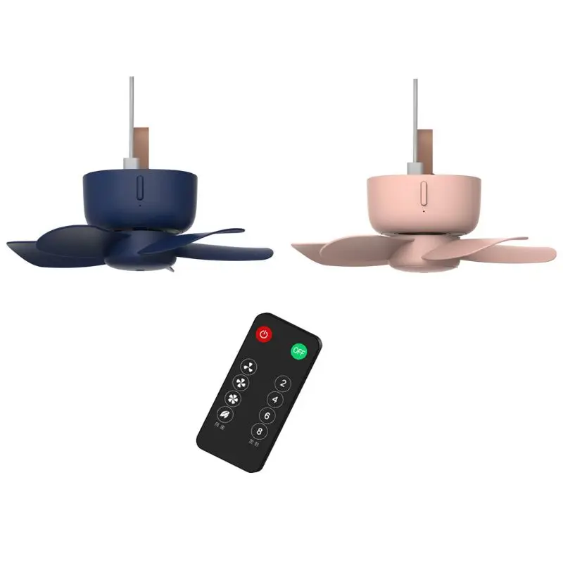 

5V Remote Control Timing USB Ceiling Fan Air Cooler 4 Speed Fan for Bed Camping DXAB
