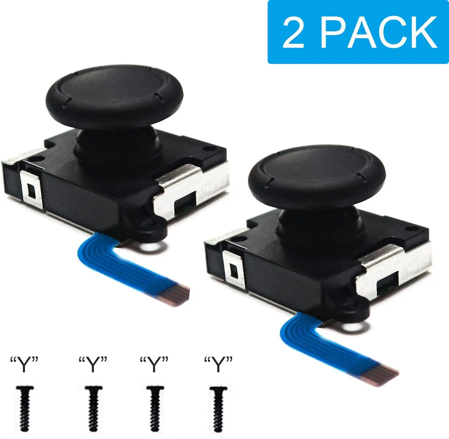Original 3D Analog Joystick JoyCons Replacement Left/Right Repair Kit Thumb Sticks Sensor with 2 “Y” Screws for Nintend Switch |