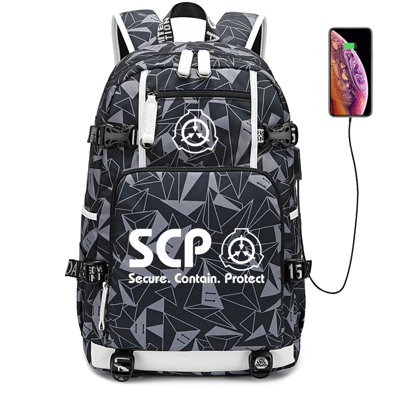 SCP специальные процедуры удержания Косплей рюкзак светящийся usb зарядка для
