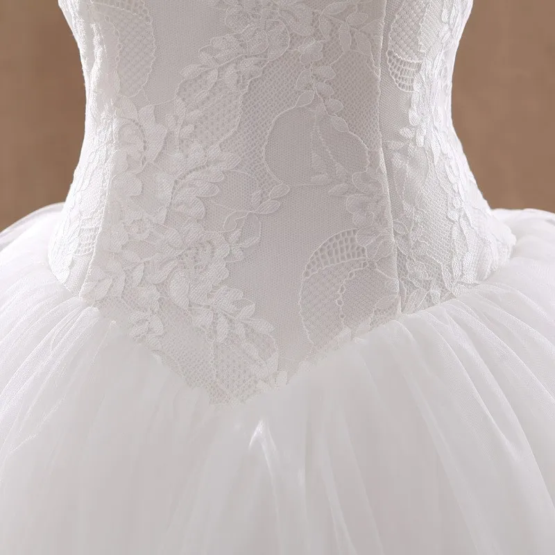 

Hot Sale 0.8M Court Train Wedding Dress 2020 Cheap Celebrity Strapless Vintage Tulle Bridal Ball Gown Organza Lace bridal dress