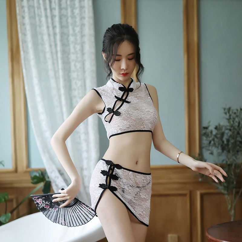 Новый сексуальный перспективный женский нижнее белье милый короткий Чонсам
