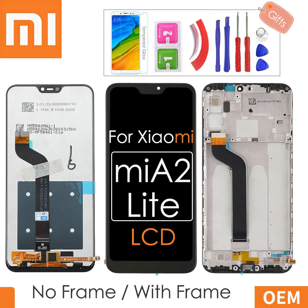 5,8" ЖК-дисплей+ рамка для Xiaomi mi A2 Lite ЖК-дисплей+ кодирующий преобразователь сенсорного экрана в сборе для Xiao mi Red mi 6 Pro lcd 2280*1080