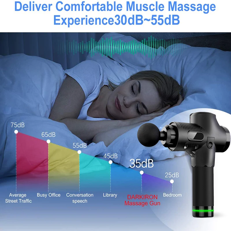 

6 Heads 30 Speed Fascia Gun LCD Touch Screen Display Massage Gun Gear Deep Muscle Massager Gun Body Tissue Percussion Massager
