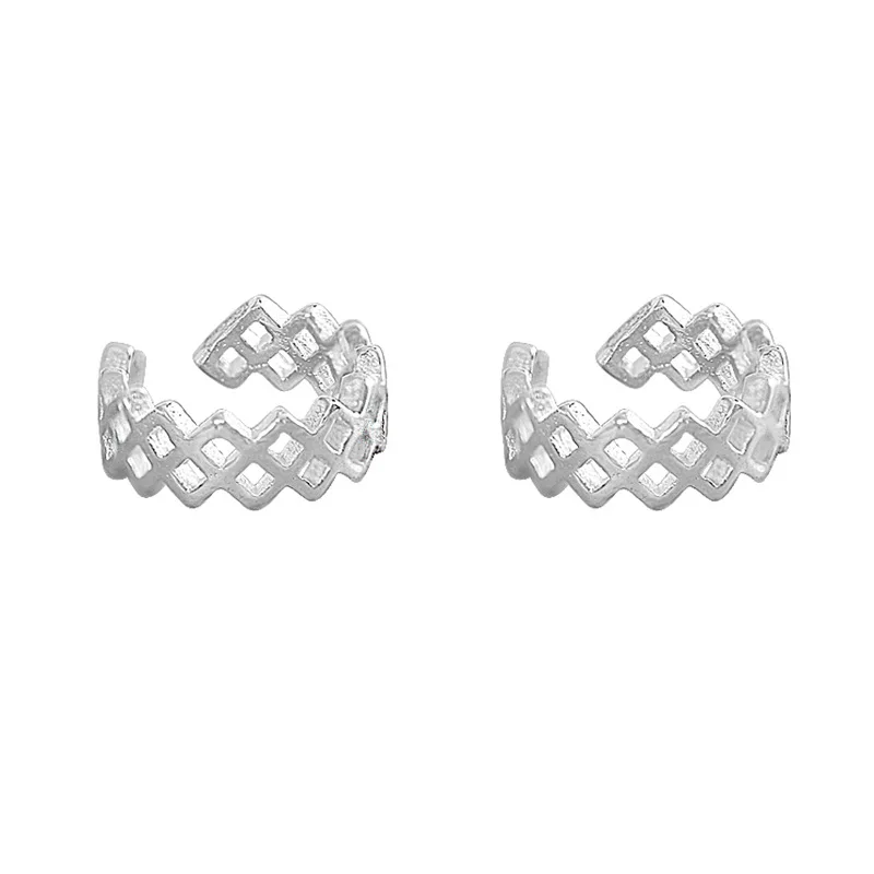 

Modern Jewelry Simple Geometric Square Ear Clip Earrings Simply Design Silvery Plating Ear Clip Earrings For Girl Lady Gifts