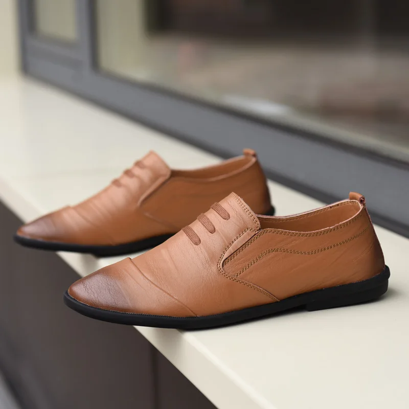 Мужские туфли для вождения модные повседневные зеркальные слипоны лоферы из