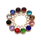 Новинка, 12 шт., 6 мм x 9 мм, цвет розового золота и золотой цвет, бриллиантовые Подвески Стразы + искусственная сталь