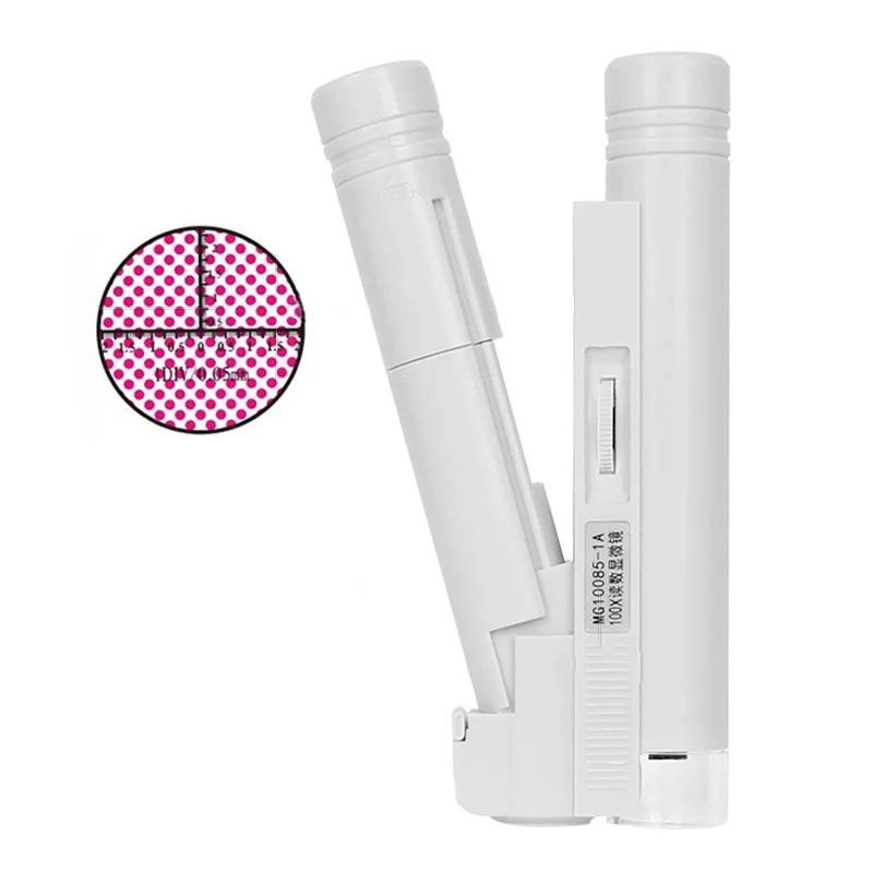 Оптическая линза 100 раз двойная трубка с координатой Портативный микроскоп