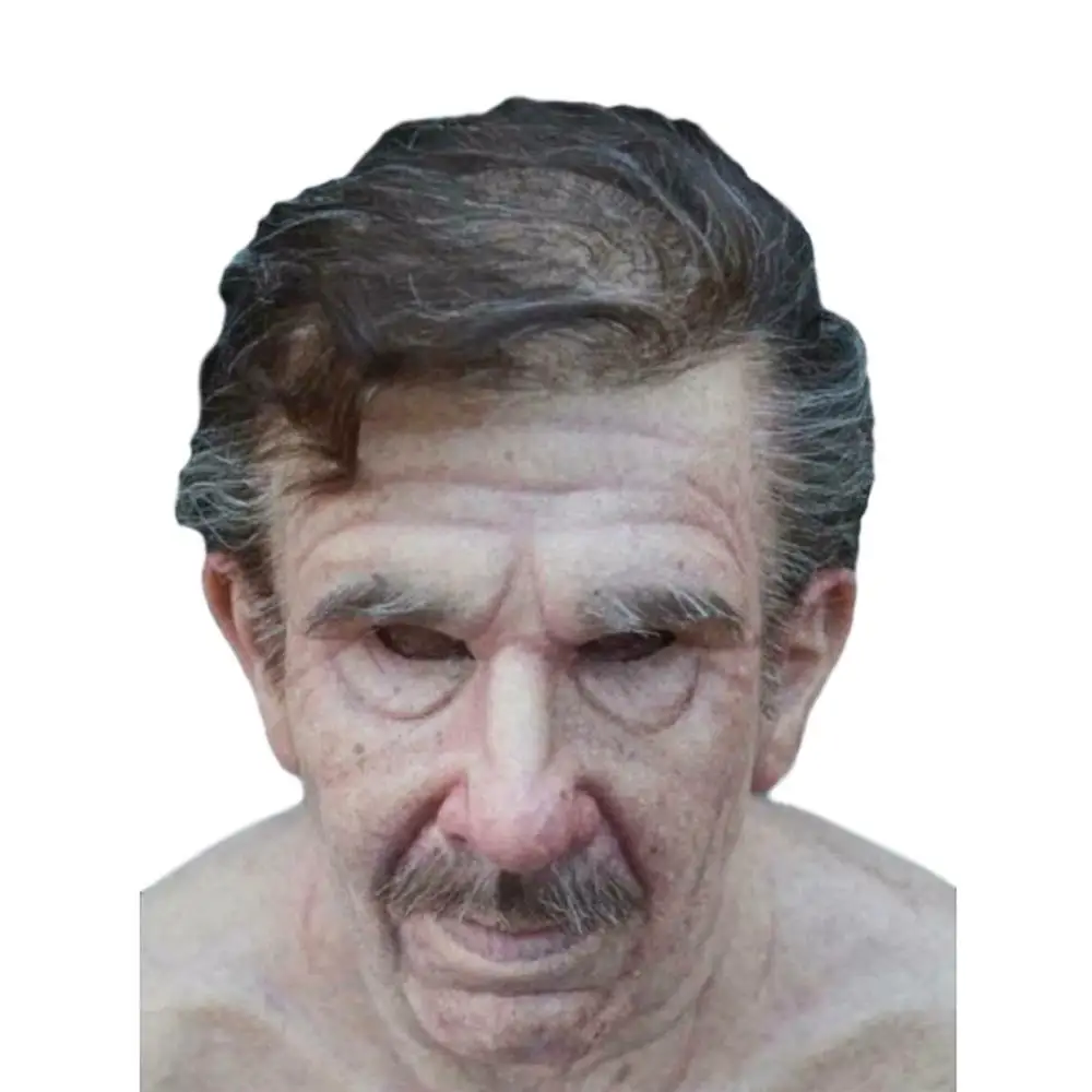 Резиновая маска на всю голову для косплея Хэллоуин страшный парик взрослых