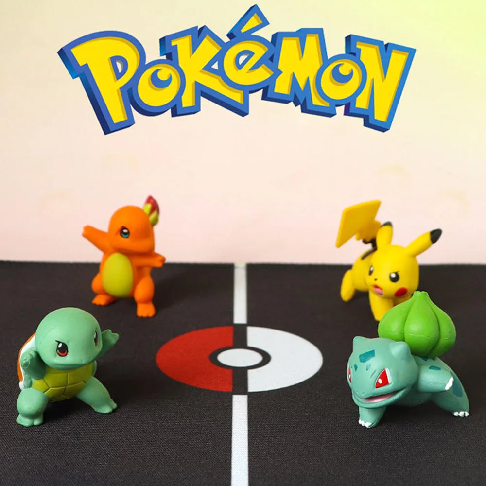 Pokemon Figures Pikachu Charmander Squirtle Ornaments Action Figure Cartoon Cute Model Dolls Kawaii Kids Girl Toys Gift | Игрушки и