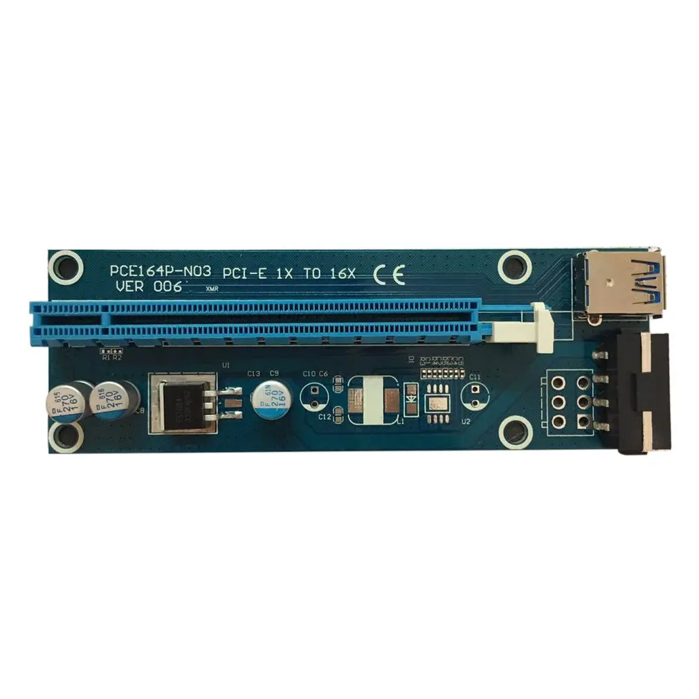 PCI E Express Riser Card 1x к 16x USB 3 0 кабель для передачи данных SATA 4Pin IDE Molex шнур питания BTC Miner