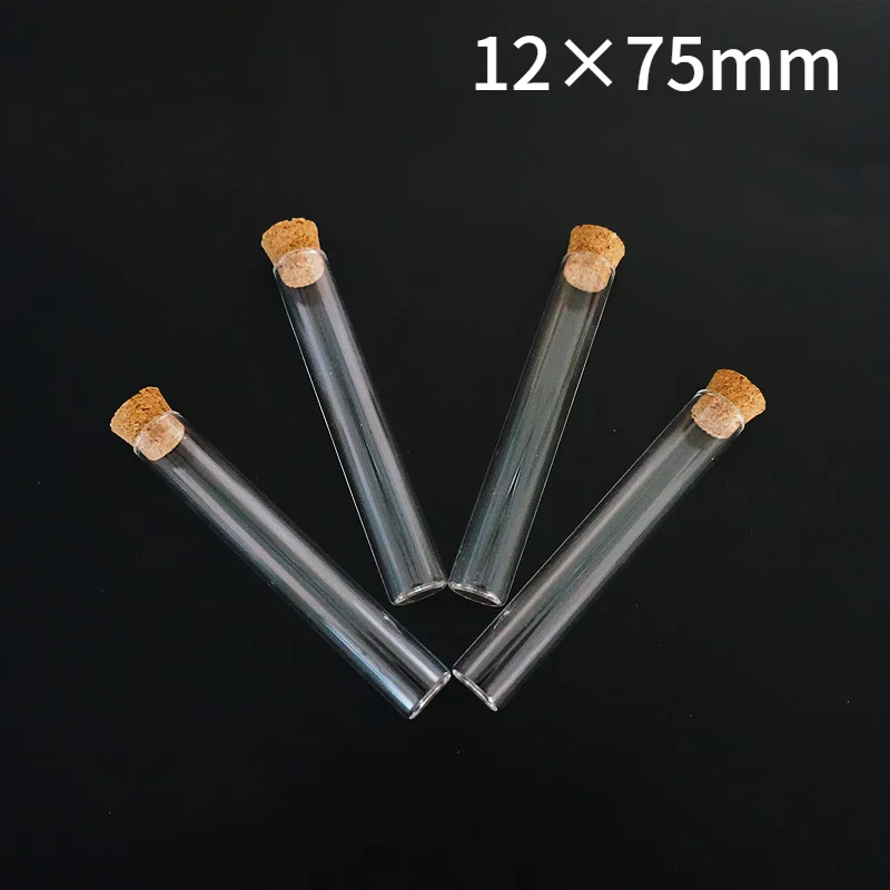 Пробирки из прозрачного стекла с плоским дном для лабораторий и школ 50 шт./лот 12x75