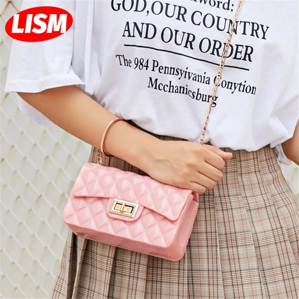 

Женская рельефная маленькая квадратная сумка-желе с ромбовидным стереотипом Корейская версия Осень 2020 новый продукт сумка через плечо с це...