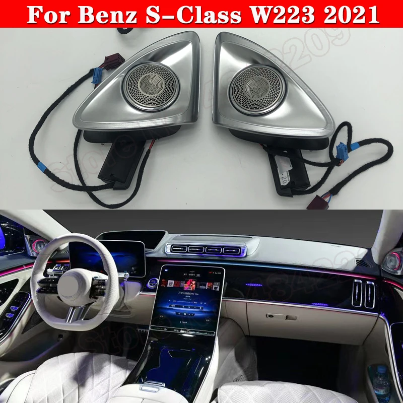 

Car Ambient Light For Mercedes-Benz S-Class W223 2021 64-Color Led Neon Atmosphere Lamp Original 4D Rotating Tweeter Speaker