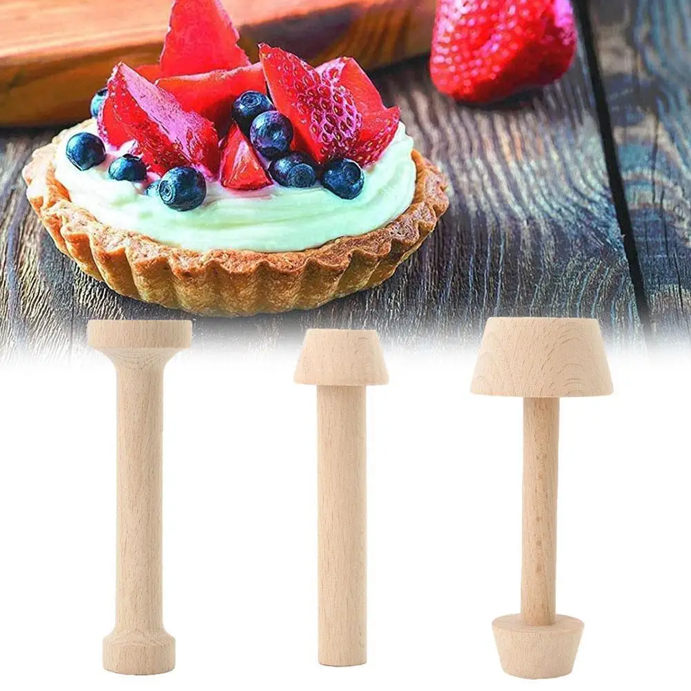 

1 Pcs 3 Size Wooden Egg Tart Mould Double Portable Pastry Baking Tamper DIY Kitchen Egg Pusher Tart Tools Supplies G1F4