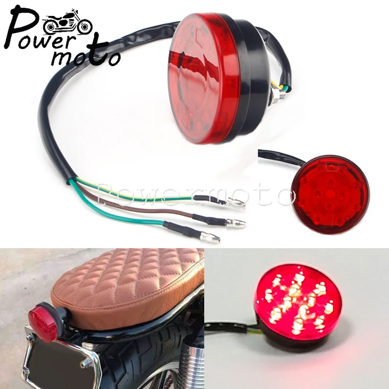 

Motorcycle LEDs Red Brake Stop Rear Tail Lamp Taillight for Honda Suzuki Yamaha Kawasaki Cafe Racer Street Dirt Bikes