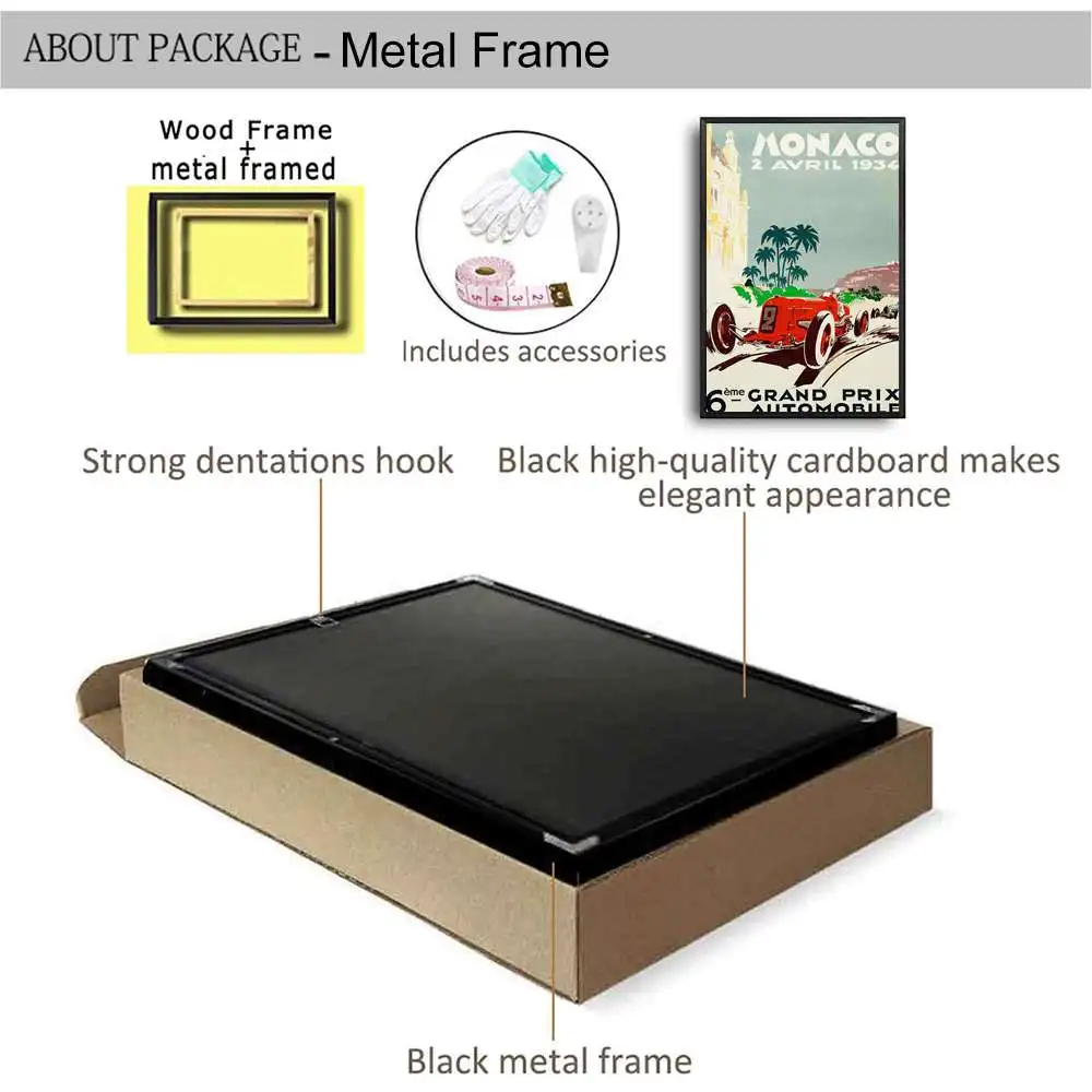 Плакат Гран-при в ретро-стиле для автогонок Спортивная Картина на холсте