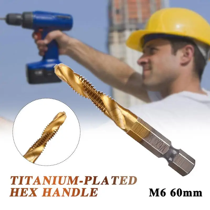 

Metric Tap Drill Titanium Coated Drill M6 HSS Factory Business Outdoor Convenient Durable Hex Shank Drill Tools Repair