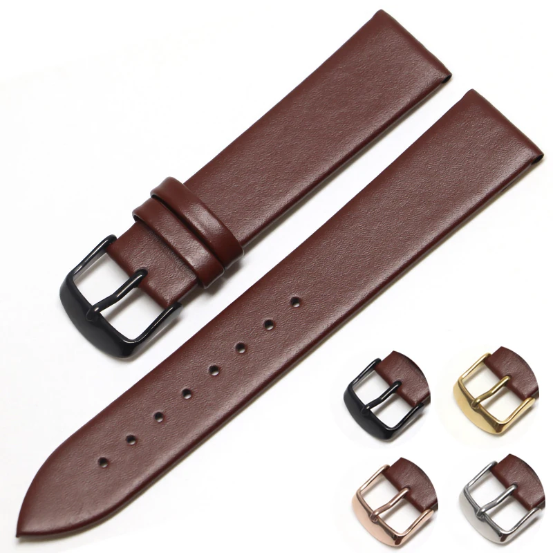 

Genuine Leather Watchband 18mm 20mm 14mm 16mm 22mm Wrist Watch Strap Men High Quality Brown Black Watchbands Bracelet Belt Band