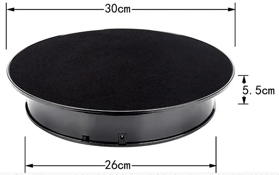 Black turntable UNTCENT 5 кг 30 см черная бархатная верхняя электрическая вращающаяся платформа идеально подходит для ювелирных изделий модель продукта фотография дисплей стенд - Мощность в ваттах: Black turntable