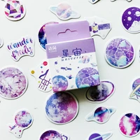 50 pcspack cute fantasy universe paper stickers diy decorative sealing paste stick label stationery kids gift