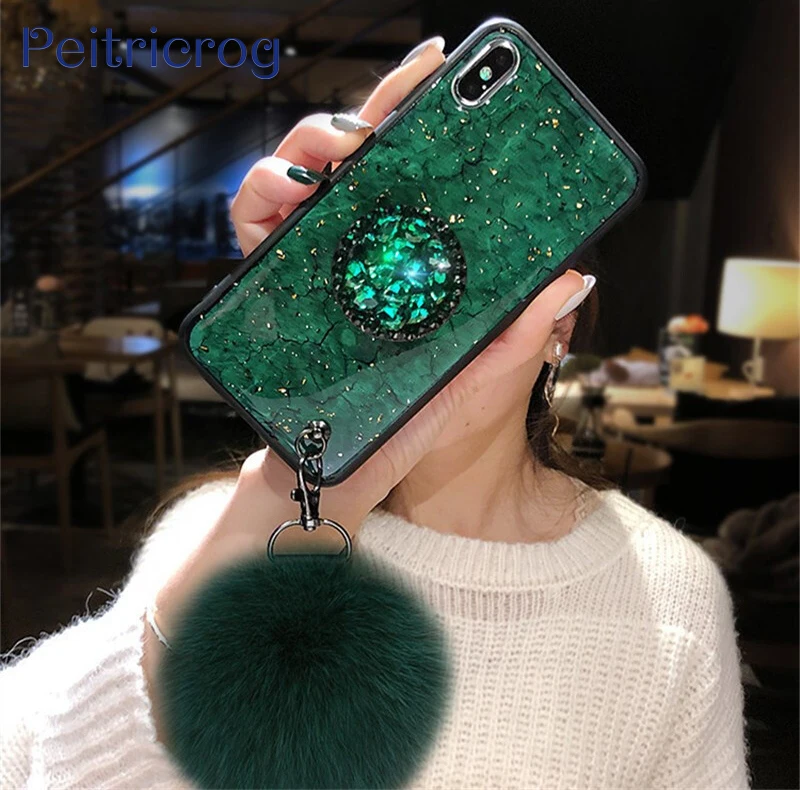 Эпоксидный Золотой фольга драгоценный камень зеленый чехол для телефона Xiaomi Redmi