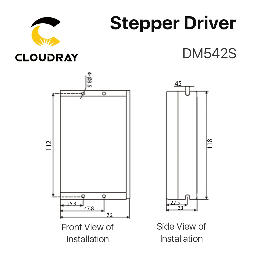 Cloudray 2-фазный шаговый мотор драйвер DM542S поставить Напряжение 18-50VDC Выход 1,0-5.0A ток